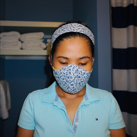 Facemask with filter pocket headband set - Picture 3 of 7